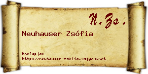 Neuhauser Zsófia névjegykártya
